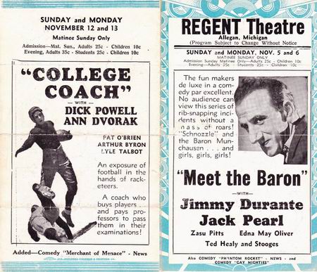 Regent Theater - 1933 Ad From Paul Petoskey (newer photo)